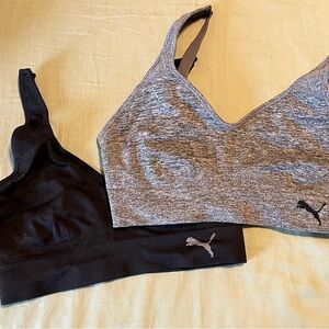 Puma Women's Gray and Black Sports Bras